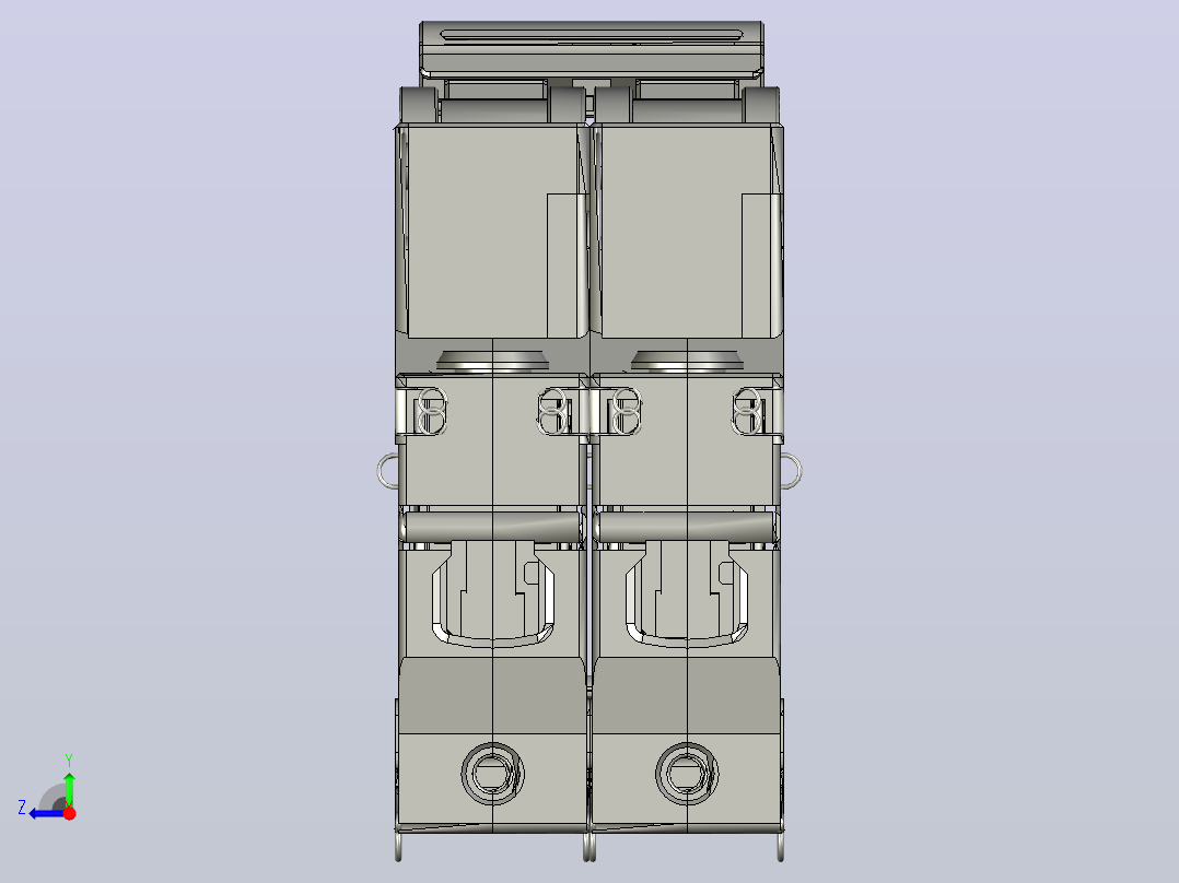 NBH-80 1P&amp;N小型断路器三维模型202307右视图