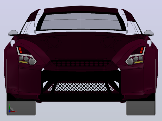 nissan GTR汽车空壳模型前视缩略图