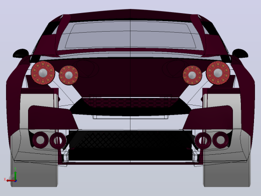 nissan GTR汽车空壳模型后视缩略图