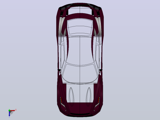 nissan GTR汽车空壳模型俯视缩略图