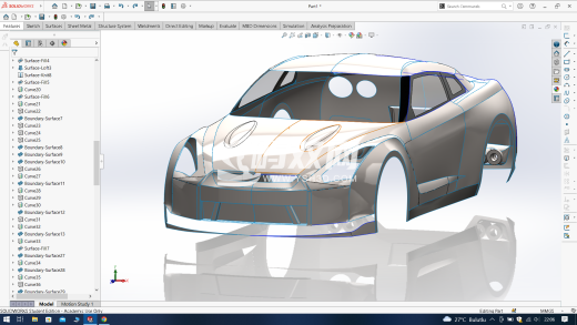 nissan GTR汽车空壳模型缩略图