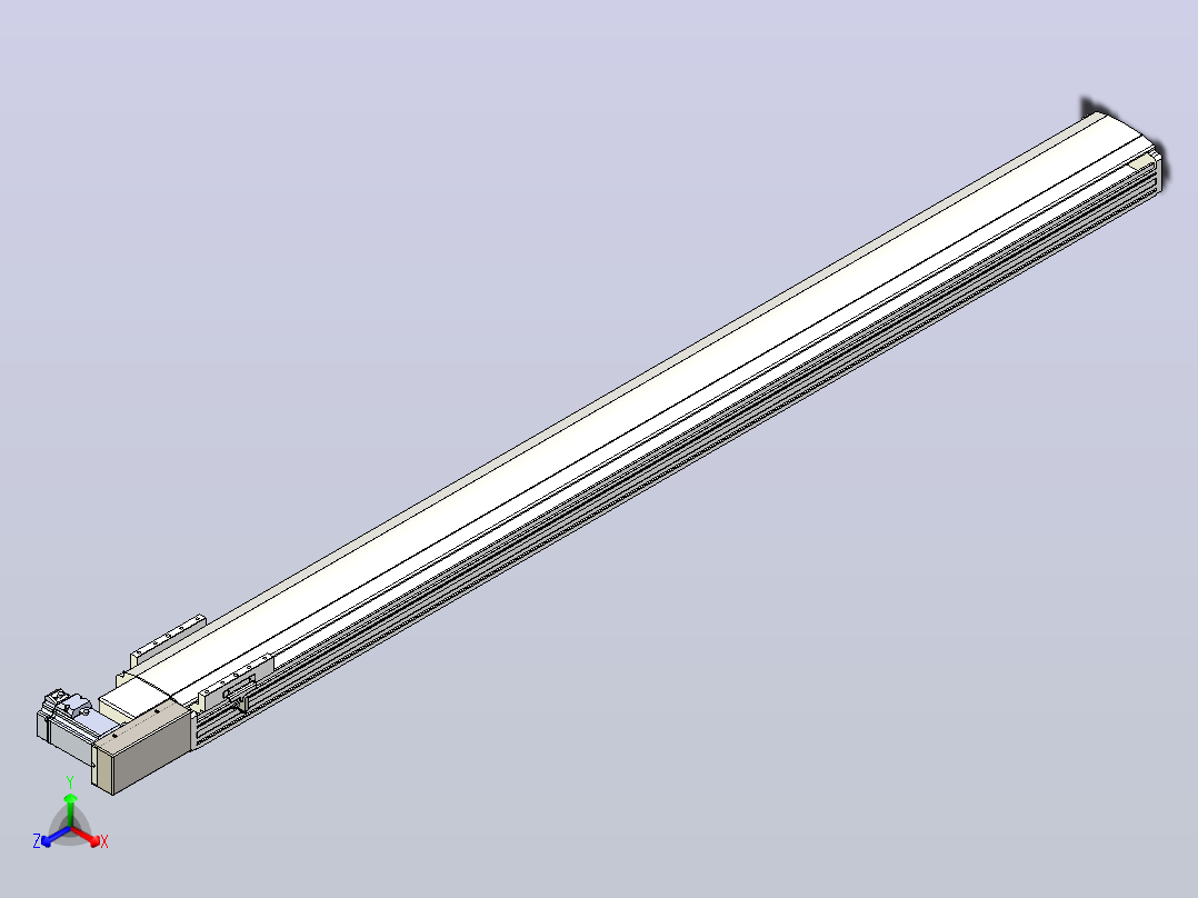 皮带直线轴半封闭可选导轨TPA-HNB-140D-120-L1600-MR-C-P40-N3正等轴测图