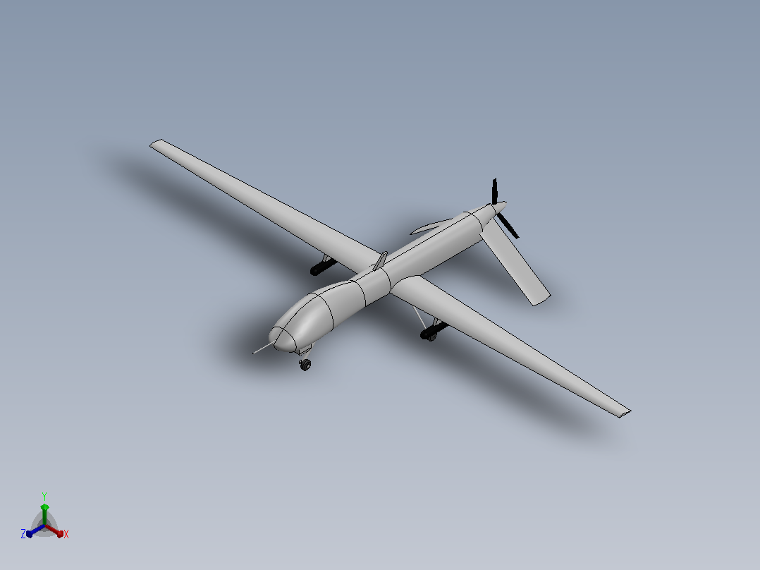 MQ-9无人机 通用原子MQ 1普雷达托正等轴测图