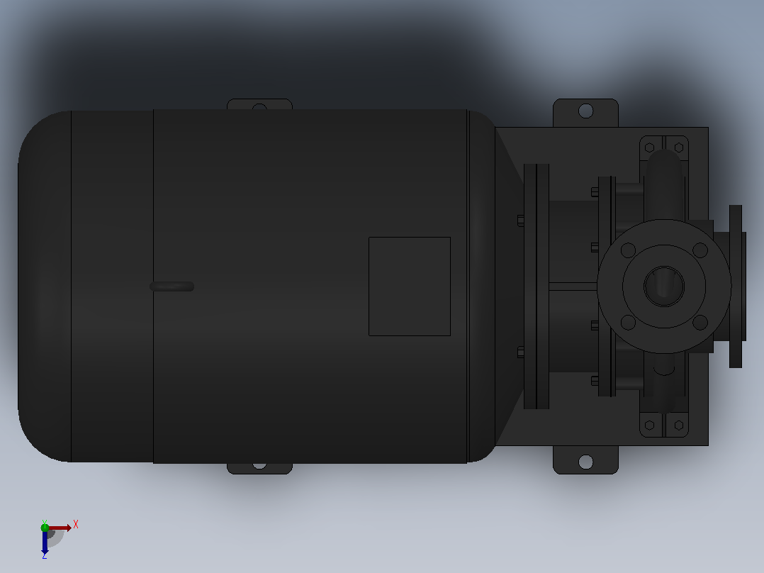 南方泵NIS，NISF泵外形（80-50-200）22kW-2极俯视图