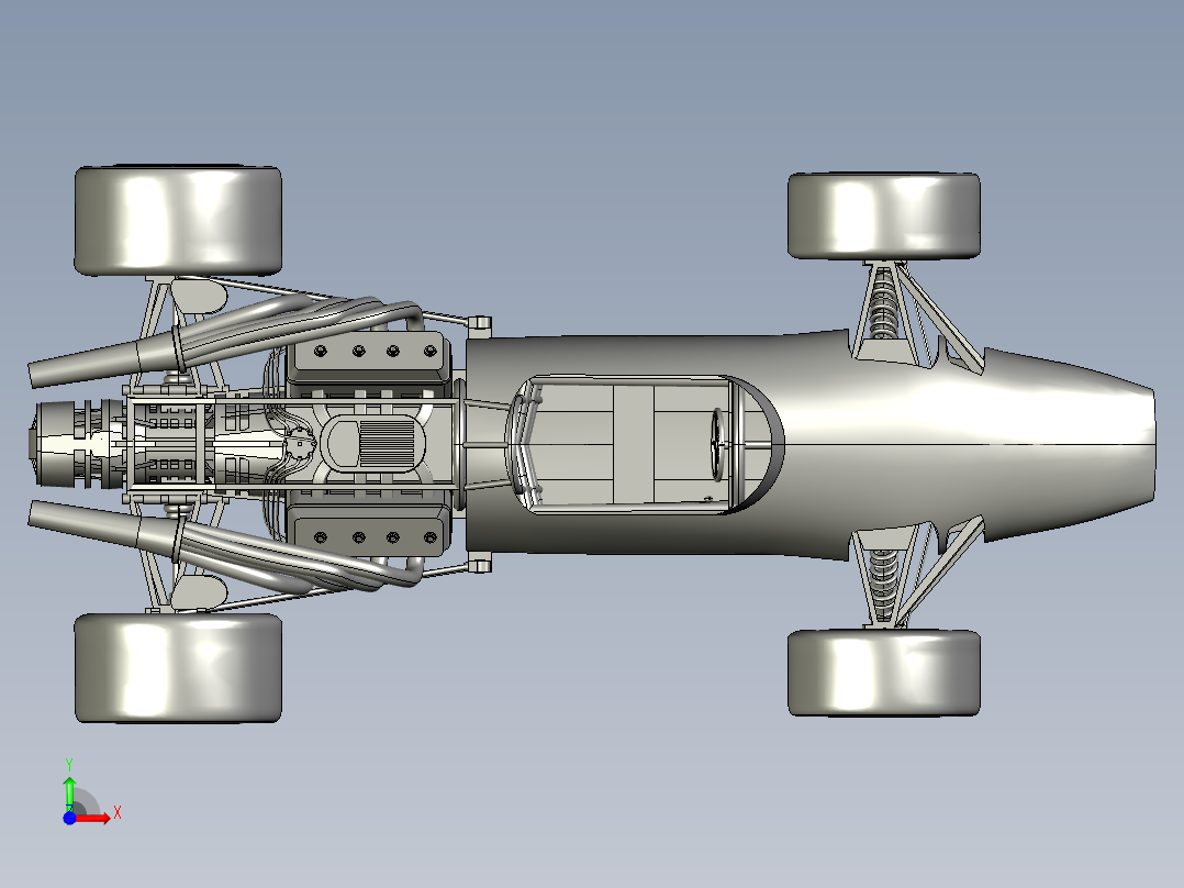 开轮式赛车造型前视图