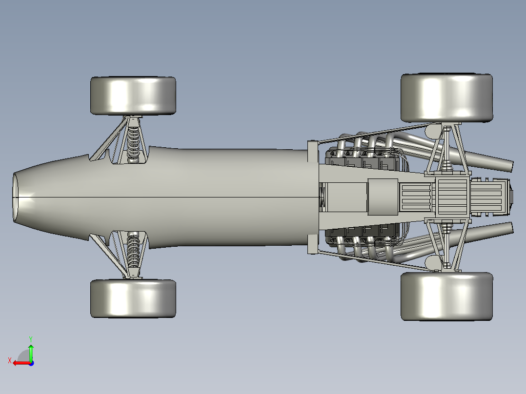 开轮式赛车造型后视图