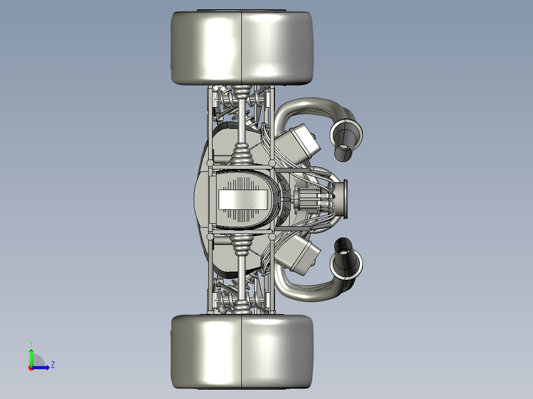 开轮式赛车造型左视图