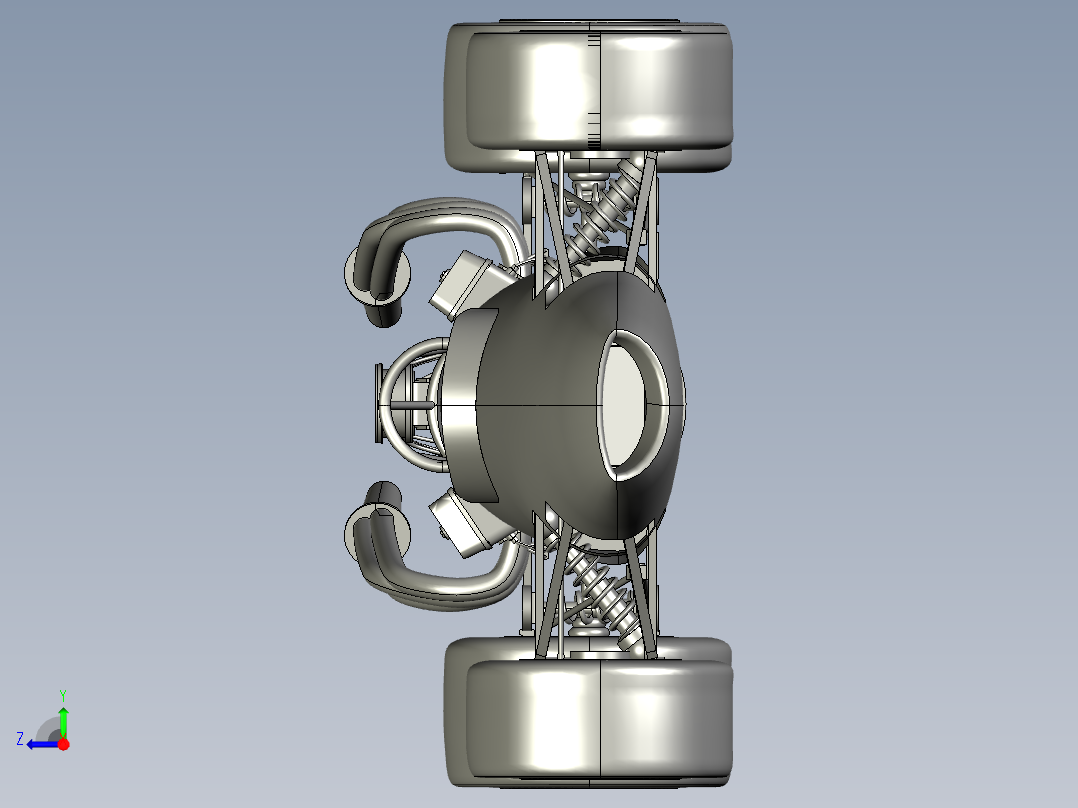 开轮式赛车造型右视图