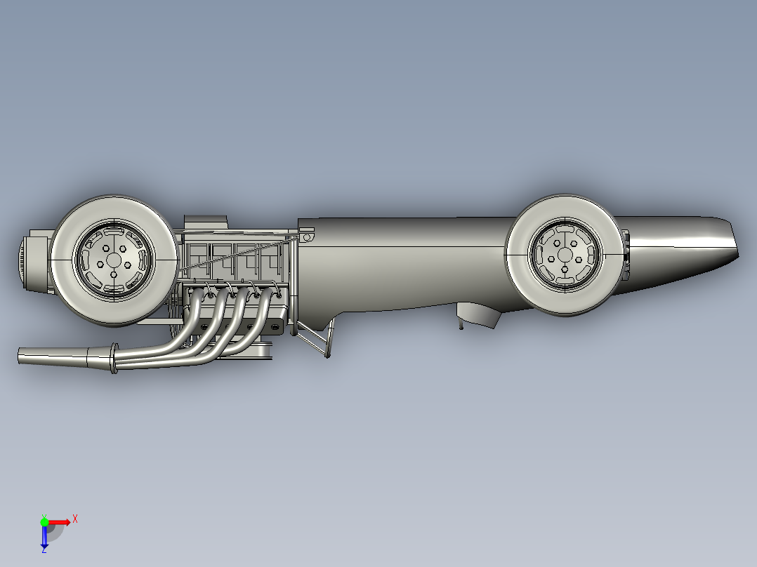 开轮式赛车造型俯视图