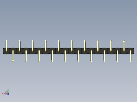 彩色公排针 100mil 2.54mm 系列-DS1022_black_20p_100mil_Type_SMT_R2_rev1.0后视缩略图