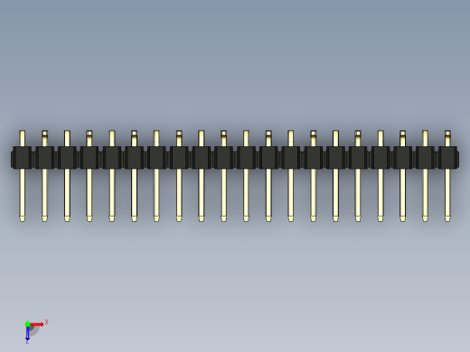 彩色公排针 100mil 2.54mm 系列-DS1022_black_20p_100mil_Type_SMT_R2_rev1.0俯视缩略图