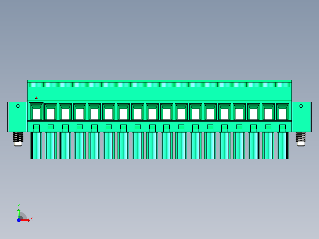DEGSON 15EDG（公头） 3.5mm 螺钉锁紧，插拔式接线端子 FullPack-15EDGKBM-3.5-18P-14-00AH前视图