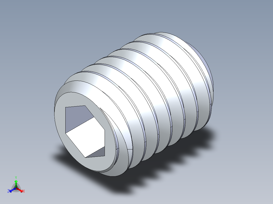 UNC 平头紧定螺钉-UNC SET SCREW 0.375 x0.500.STEP主视图