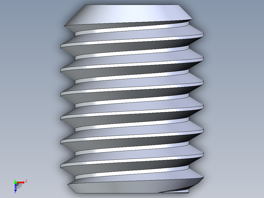 UNC 平头紧定螺钉-UNC SET SCREW 0.375 x0.500.STEP俯视图