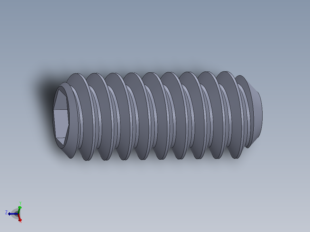 UNC 平头紧定螺钉-UNC SET SCREW 10-24 x0.4375.SLDPRT主视图
