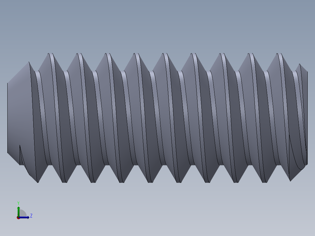 UNC 平头紧定螺钉-UNC SET SCREW 10-24 x0.4375.SLDPRT左视图