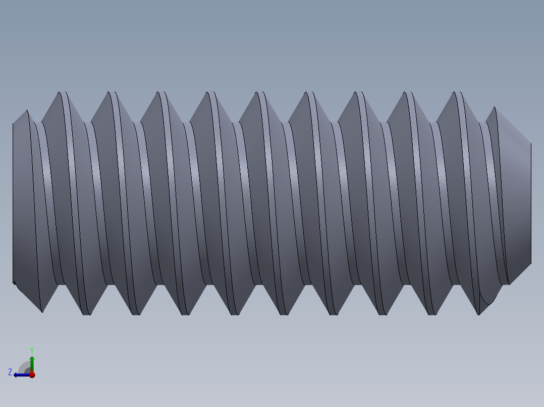 UNC 平头紧定螺钉-UNC SET SCREW 10-24 x0.4375.SLDPRT右视图