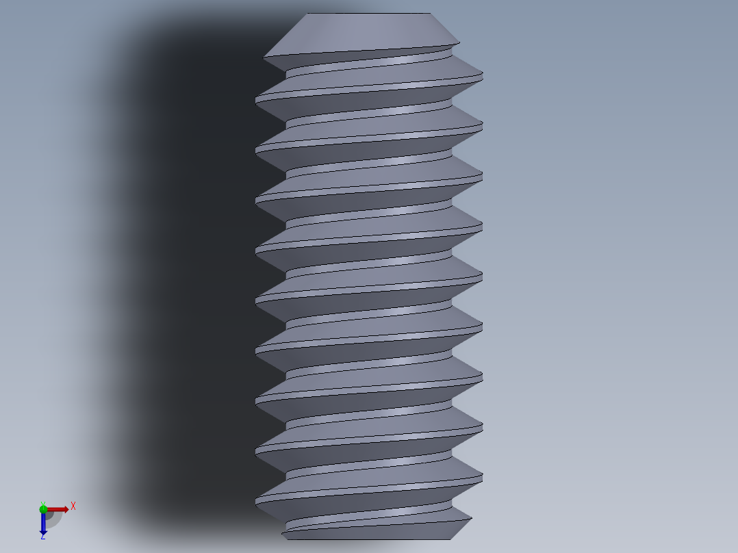 UNC 平头紧定螺钉-UNC SET SCREW 10-24 x0.4375.SLDPRT俯视图