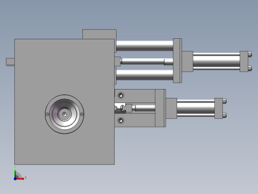 弯管，旋转抽芯模具前视缩略图