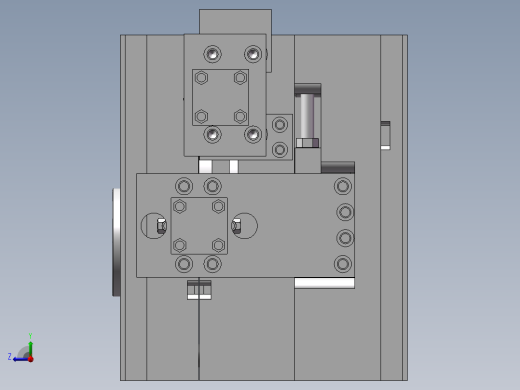 弯管，旋转抽芯模具右视缩略图