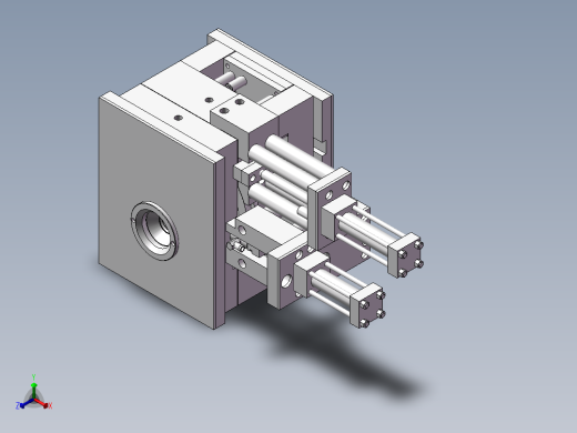 弯管，旋转抽芯模具正等轴测缩略图