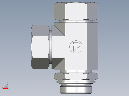 卡套式工业通用硬管接头EO_Adjustable_locknut_run_tee_LEE35LMCF后视缩略图