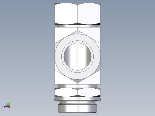 卡套式工业通用硬管接头EO_Adjustable_locknut_run_tee_LEE35LMCF右视缩略图