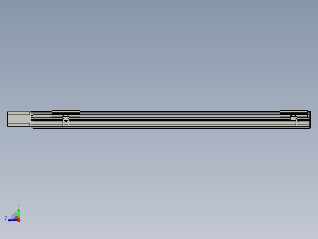 直线模组LHA17-S1200-M设计图纸右视图