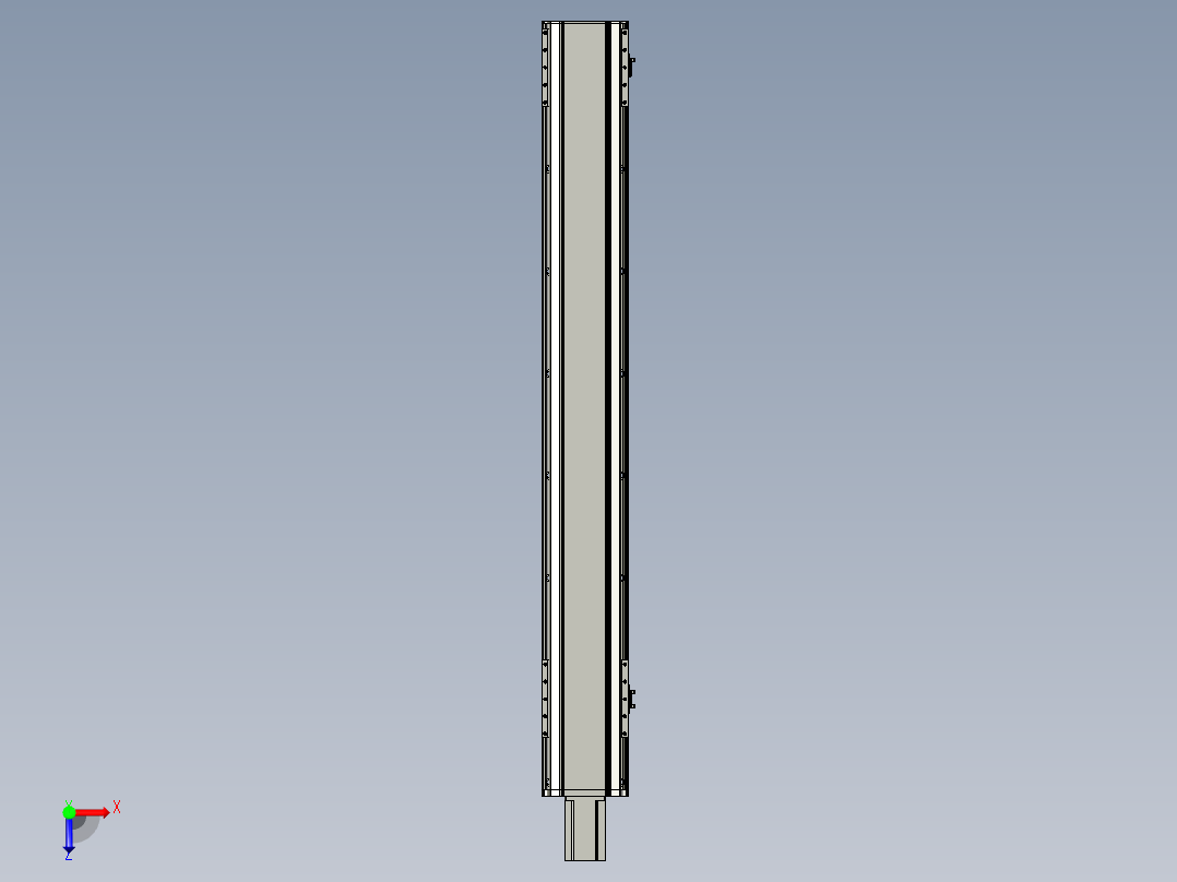 直线模组LHA17-S1200-M设计图纸俯视图