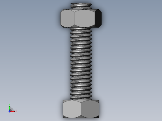 螺栓螺母装配图及运动仿真前视缩略图