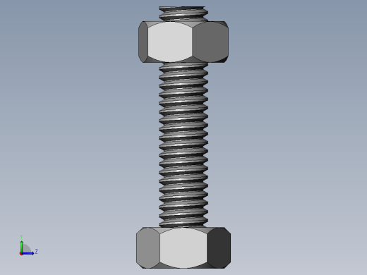 螺栓螺母装配图及运动仿真左视缩略图