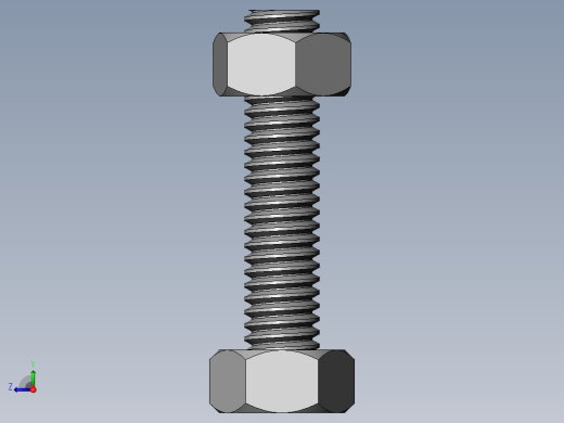 螺栓螺母装配图及运动仿真右视缩略图
