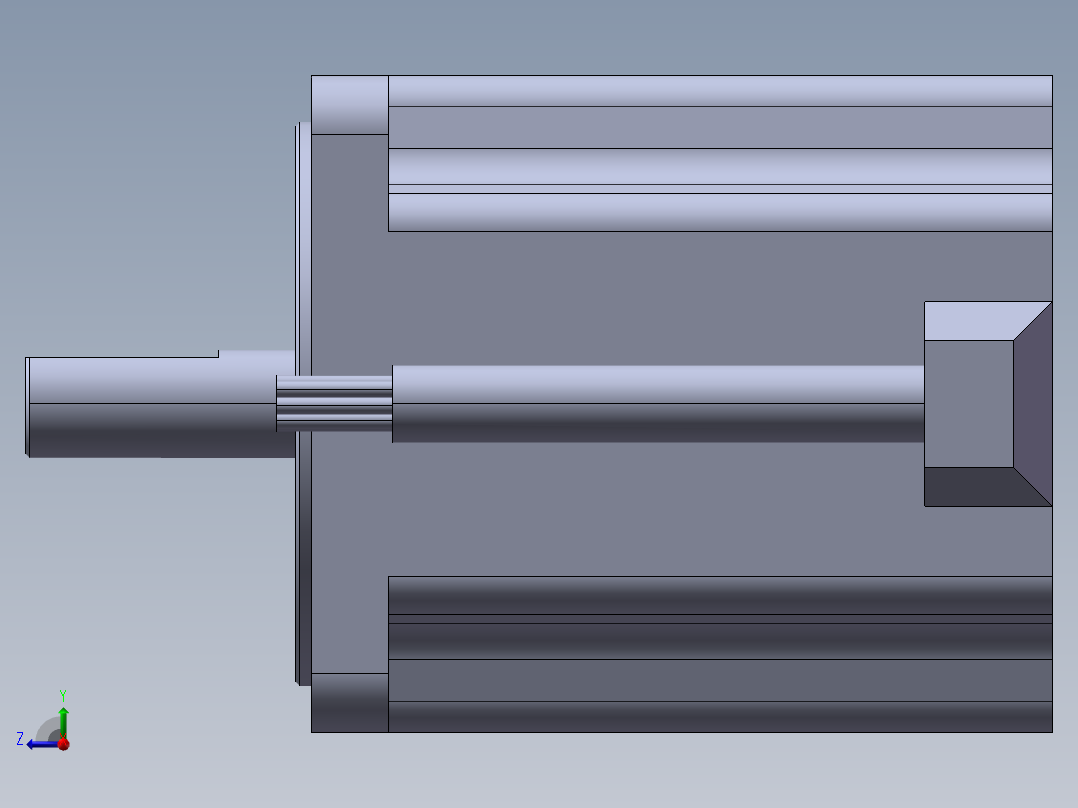 3403HS60U14 汉德宝 标准混合步进电机10A0右视图