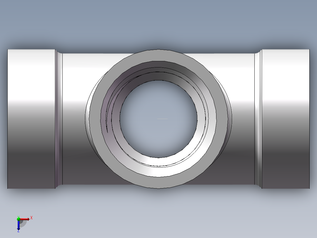 四通-等径内丝 DN8俯视图