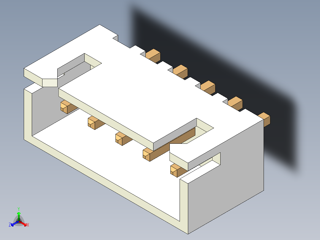 元器件3D封装JST 2.54x5P74