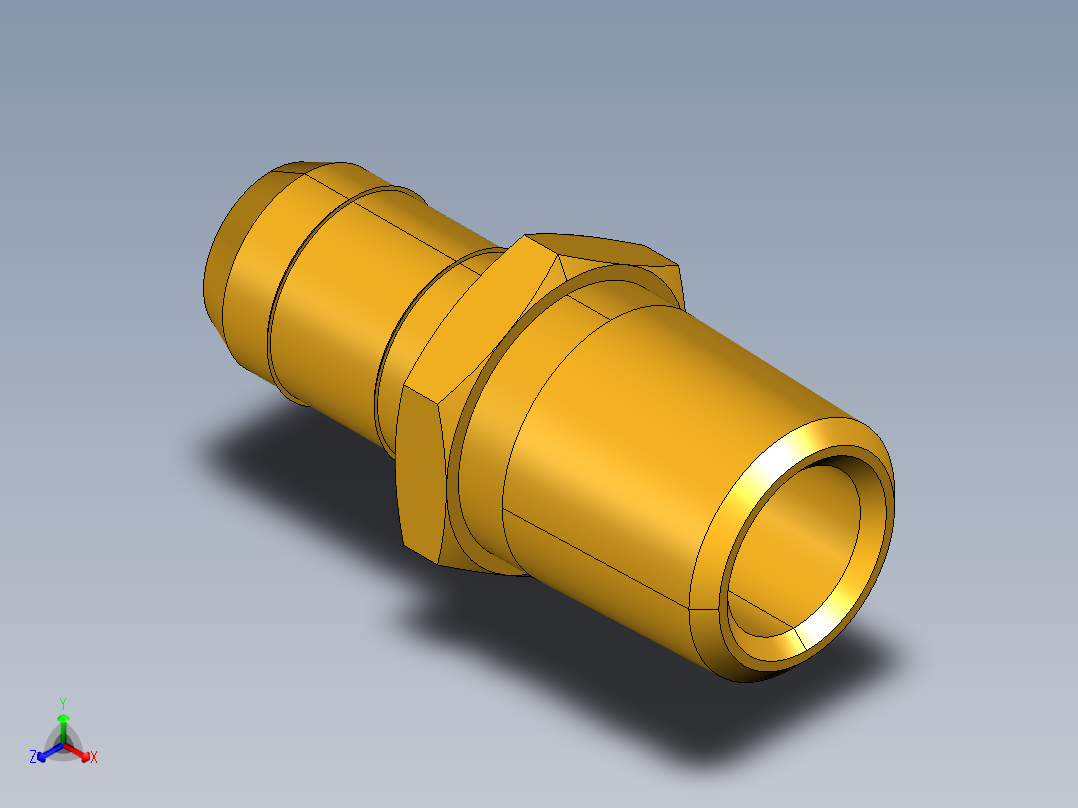 工业通用螺蚊管倒齿式工业硬管接头Male Connector 28-8-4主视图