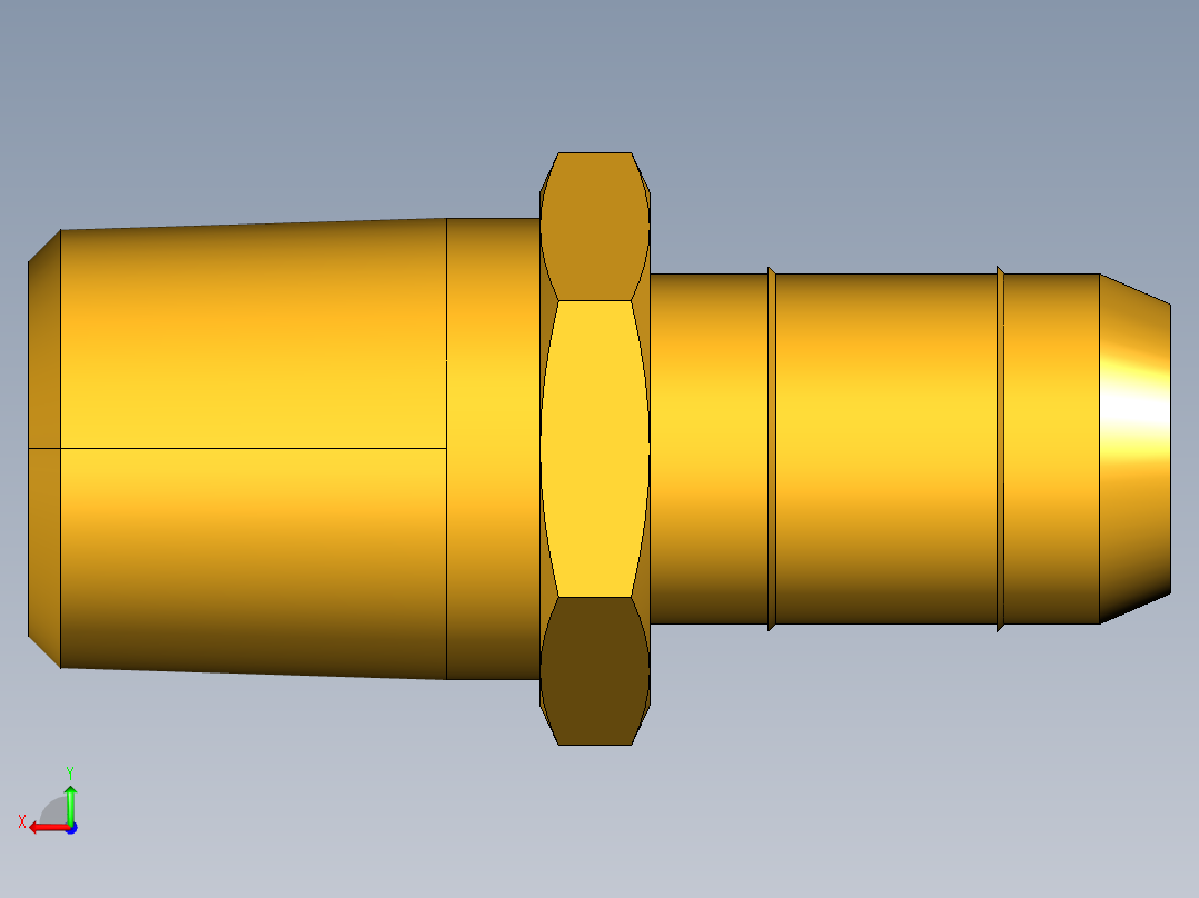 工业通用螺蚊管倒齿式工业硬管接头Male Connector 28-8-4后视图