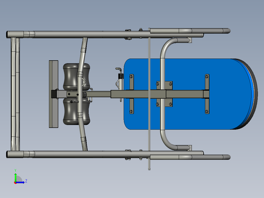 用于脊柱治疗练习的倒置台左视图