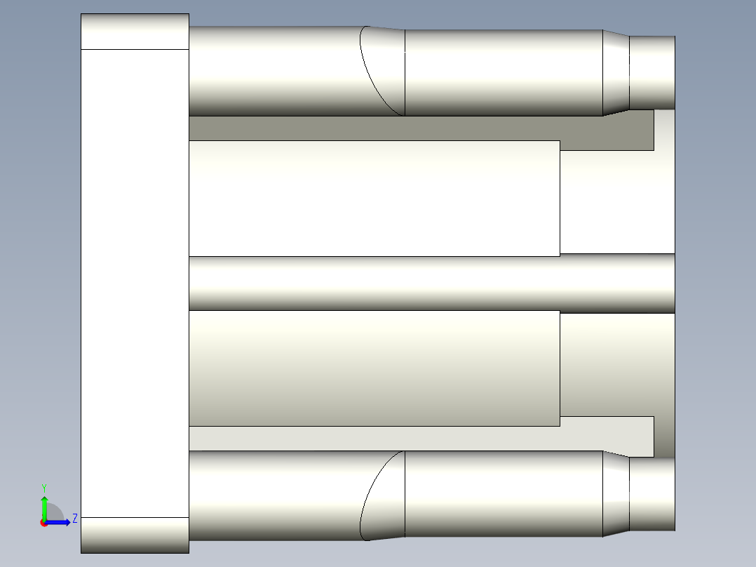 連結襯套180,NDQ-3D多系列多零件图纸模型左视图