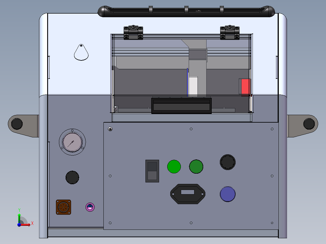 干冰清洗机SW三维模型前视图