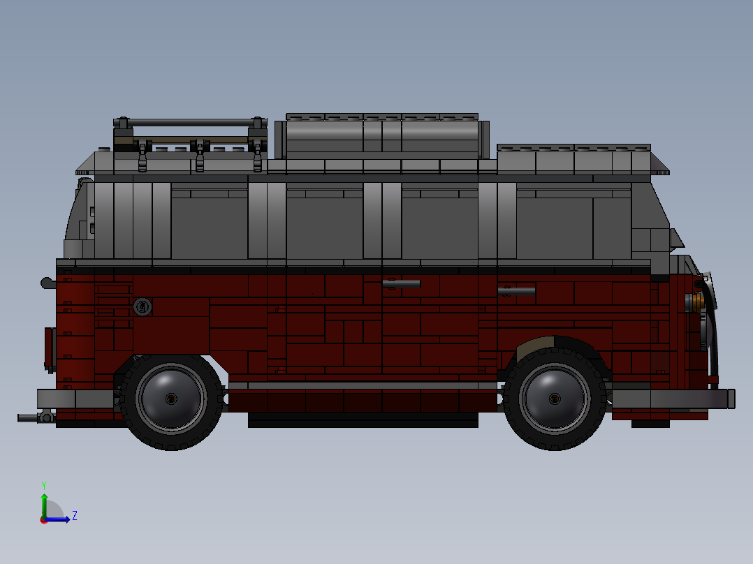 乐高积木： 大众T1露营车左视图