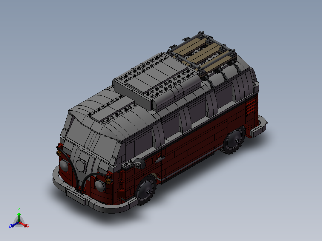 乐高积木： 大众T1露营车正等轴测图