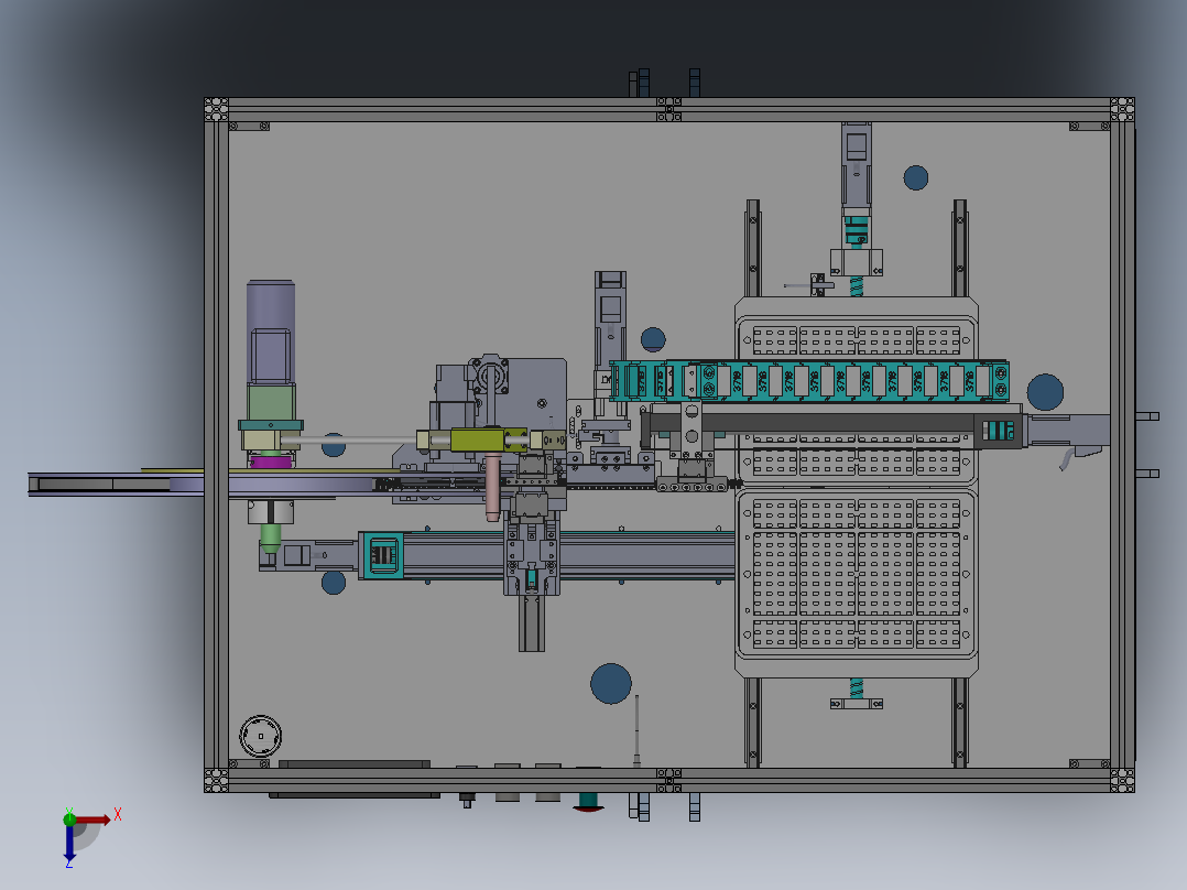 插针检测摆盘机 折料摆盘自动机sw16可编辑俯视图