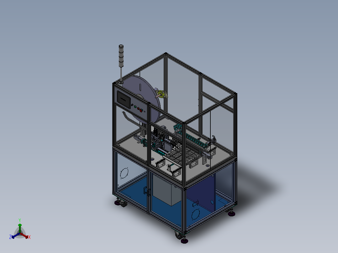插针检测摆盘机 折料摆盘自动机sw16可编辑正等轴测图