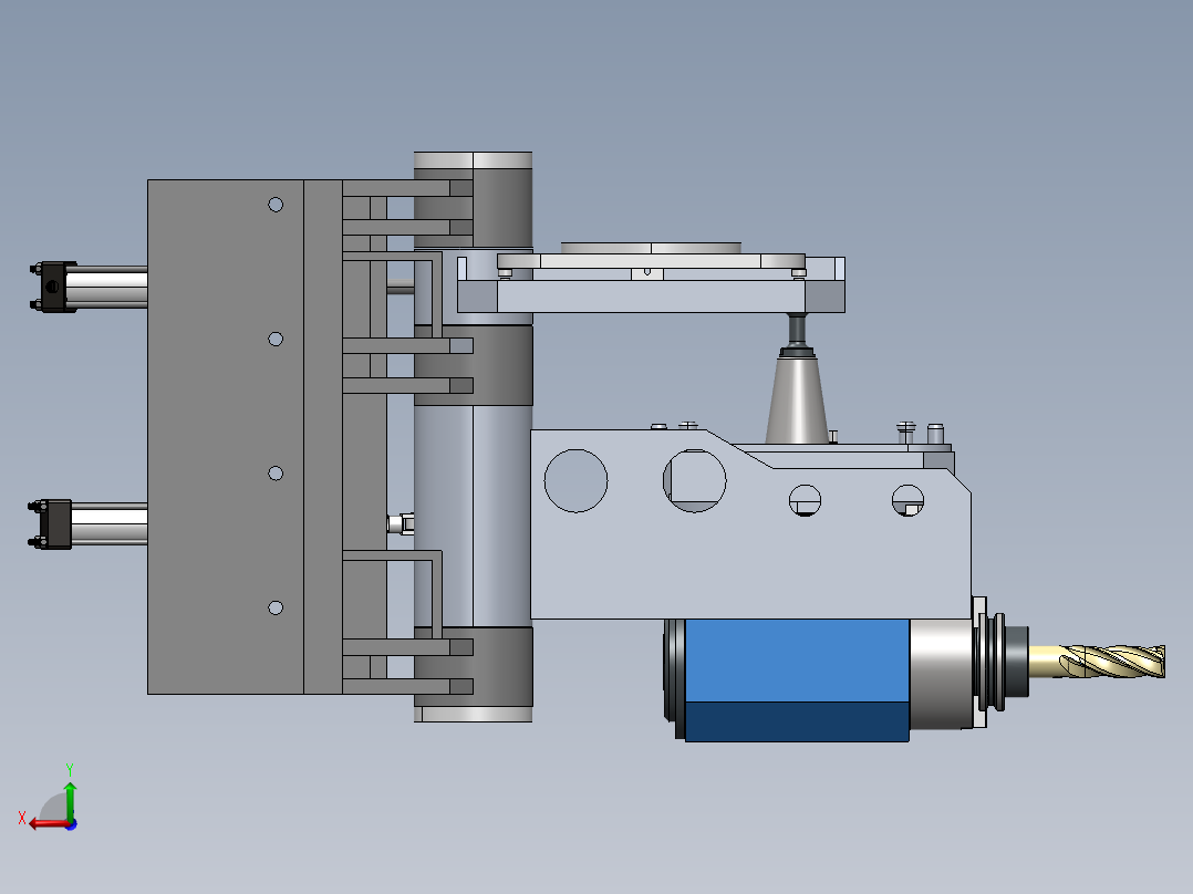 角度头旋转固定架后视图