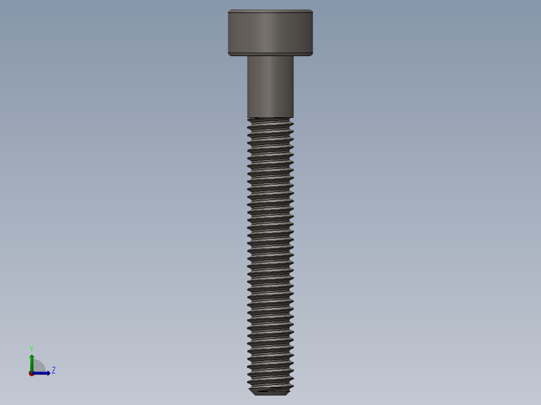 Screw_DIN_912_M3x22_A2.SLDPRT公制内六角螺钉左视图
