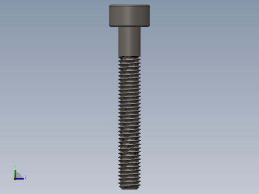 Screw_DIN_912_M3x22_A2.SLDPRT公制内六角螺钉左视缩略图