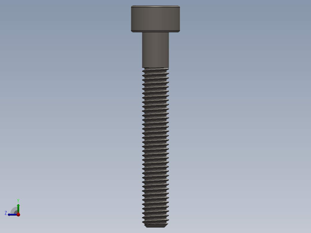 Screw_DIN_912_M3x22_A2.SLDPRT公制内六角螺钉右视图