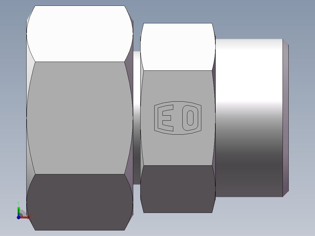 直通同径度接头、2C-26前视图