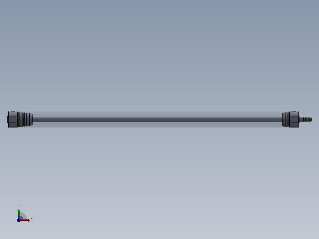 圆形气缸32x12x602毫米前视图